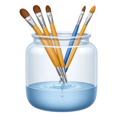 Water jar for brushes sticker