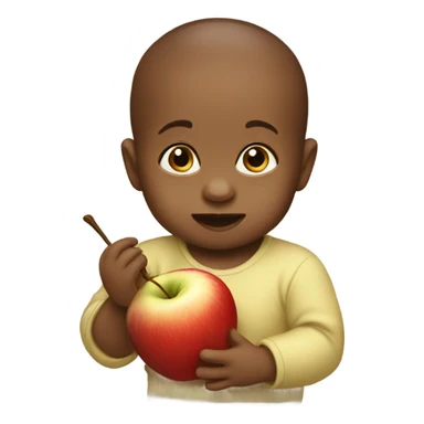 Baby eats apple  sticker
