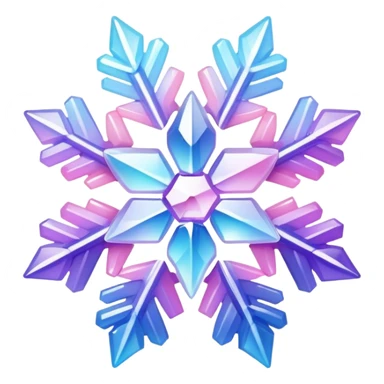 Gradient iridescent Pastel Pink violet blue white crystal star snowflake  sticker