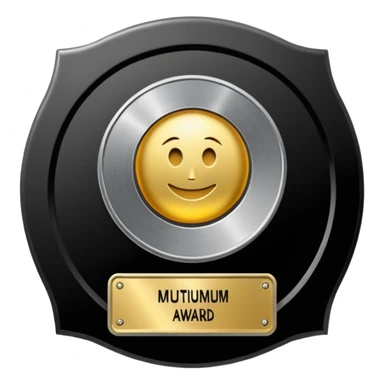 A dark metal platinum music award plaque sticker