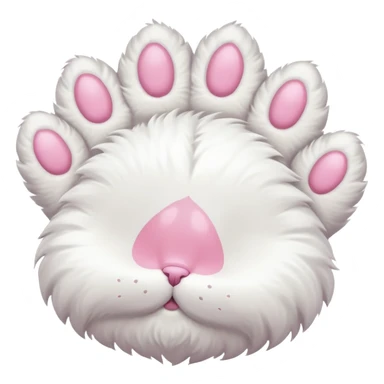white cat fluffy paw, from the bottom, cute, kawaii sticker