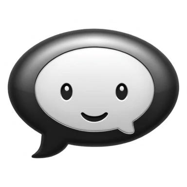  chat burbulas juodai baltas su mettalic efektu sticker