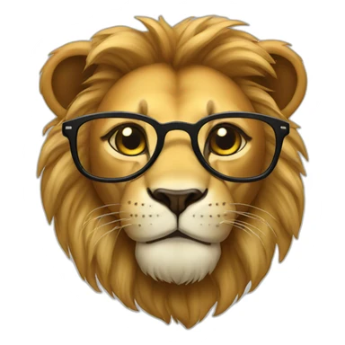 lion with glasses sticker