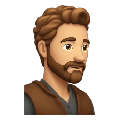 barbu chevelu roux brun sticker