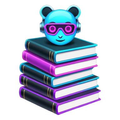 books cyberpunk neon  sticker