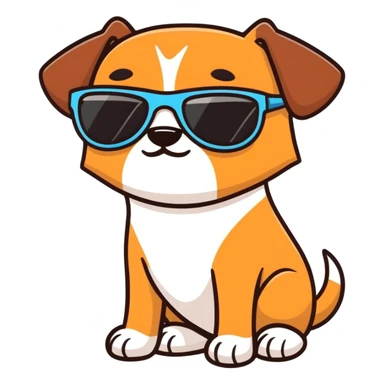 Brown Dog with sunglasses on  sticker