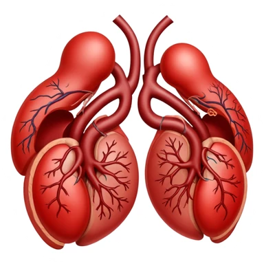 pair of kidneys with detailed blood vessels sticker