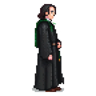 upset Professor Snape side profile with black robe sticker
