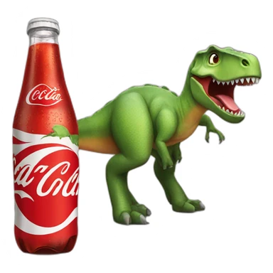 Dinosaur with cocacola sticker