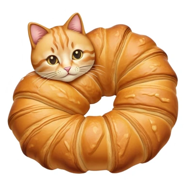 cat shaped like a croissant sticker