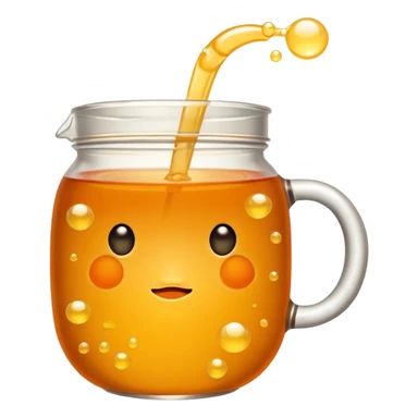 Make a orange tea boba with yellow bubbles cartoon no face sticker