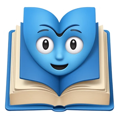 Opened book blue sticker