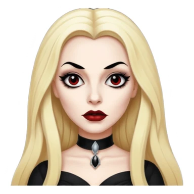 Vampira with long blonde hair sticker
