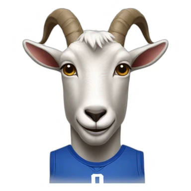 a goat with an nba triko  sticker