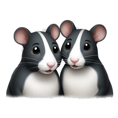 Two black and white rats sticker