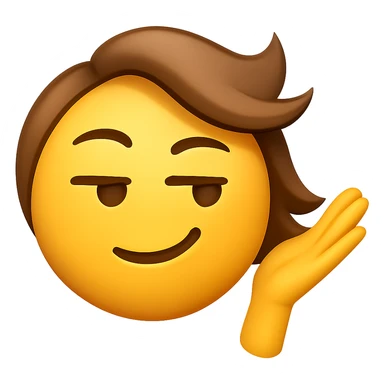 slay emoji, hair flip, confident expression, no background sticker