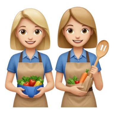 caucasian students bagging groceries sticker