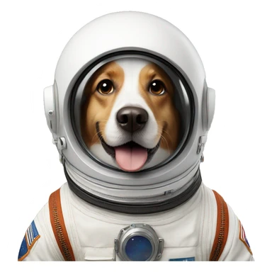 happy dog in an astronaut helmet sticker