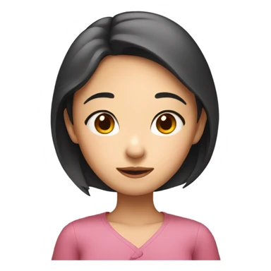 Asian girl with big ears  sticker