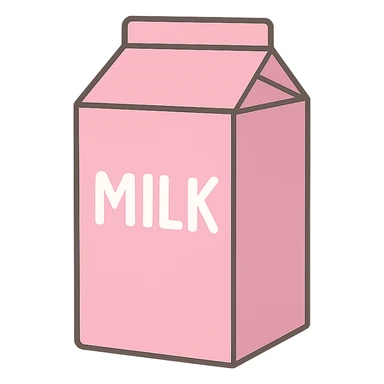 pink milk carton sticker