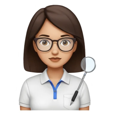 architect woman light skinned dark brown hair in WHITE POLO sticker