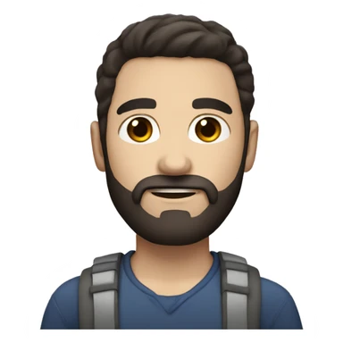 dark hair guy with beard and white skin dark brown eyes sticker