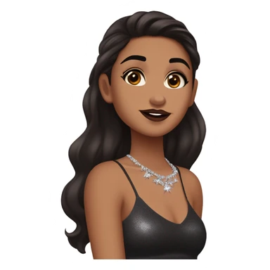 Maddy Perez euphoria show teenager: warm brown eyes, bold black eyeliner, dark arched brows, full nude-berry lips, bronzed skin, high cheekbones, sleek dark brown long hair in waves/ponytail, rhinestones on her face

 sticker