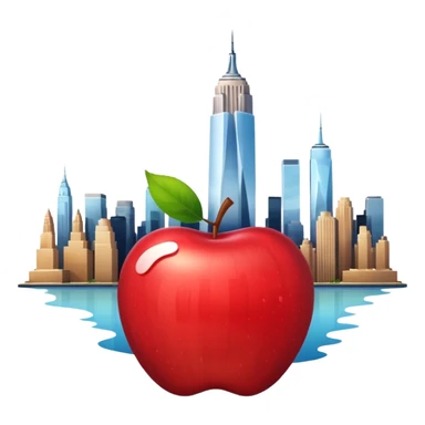 Una manzana con el skyline de Nueva York sticker