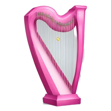 Pink crystal harp sticker
