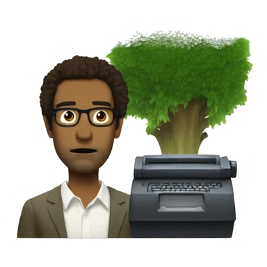 Moss from the IT crowd typing on computer sticker