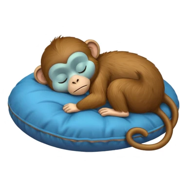 Monkey with comfy pillow and sleeping on it sticker