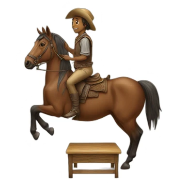 azafata with a table on a hors sticker