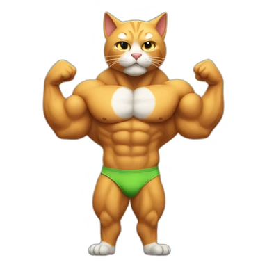 Bodybuilder cat sticker