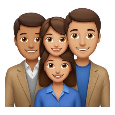 Un trouple : deux hommes  et une femme qui sont tensemble , ils sont tous blanc et brun  sticker