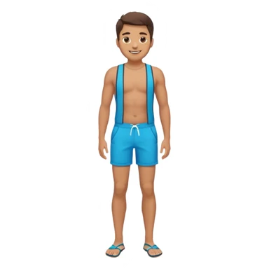 a man in Bermuda shorts as a swimsuit full body sticker