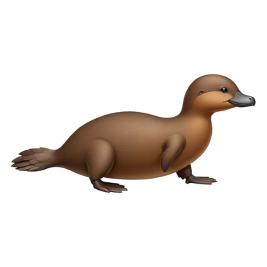 anatomically accurate platypus, correct proportions, proper duck-bill, beaver-like tail, webbed feet, accurate brown fur coloration, natural pose sticker