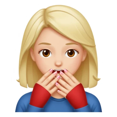 blushing and biting nails sticker