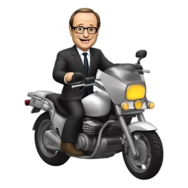 francois hollande en moto sticker