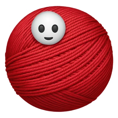 Rolled Yarn Ball red sticker