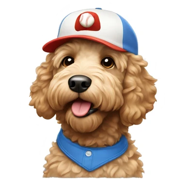 Labradoodle wearing a baseball cap  sticker