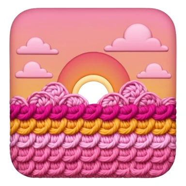crochet stitch (it has a color like a peach-pinky sunset)  sticker