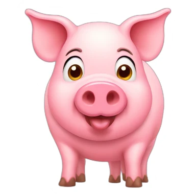pig with hearts sticker
