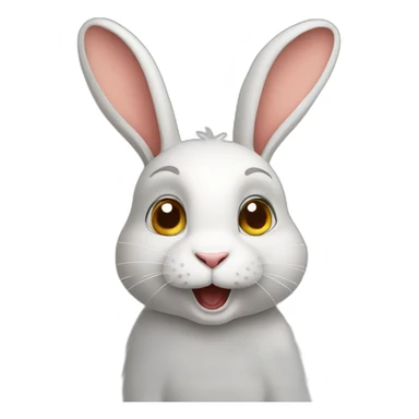 Rabbit saying why  sticker