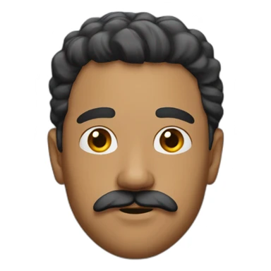 A man with a mustache under his chin, wheatish complexion, and parting his hair on the upper left side sticker