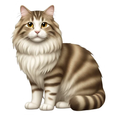 Beige long hair tabby cat sticker