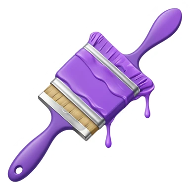 Paint brush with purple paint in the end of the brush  sticker