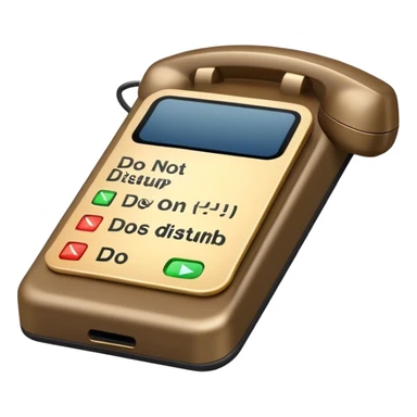a mobile phone holding up a ‘do not disturb’ sign sticker