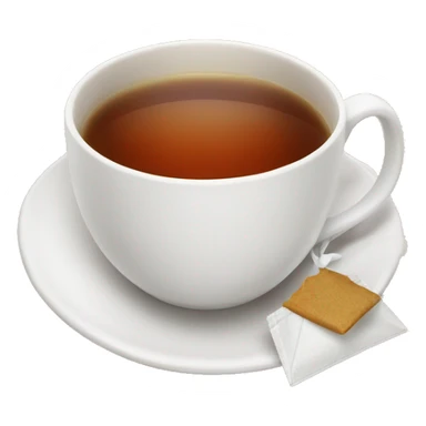 cup of tea cup on the plate with teabag next to it sticker