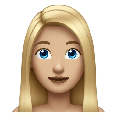 Woman with long straight  hair dark blonde and blue eyes sticker