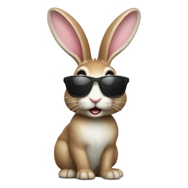 happy rabbit sunglasses sticker